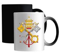 Mug magique en céramique avec blason du Saint-Siège et de la Cité du Vatican Blanc