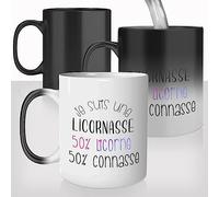 Mug Magique Je Suis Une Licornasse - Tasse Thermoréactive Idée Cadeau Original - Licorne Connasse Collègue Femme Drôle