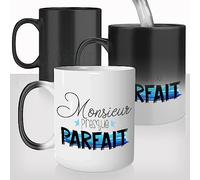 Mug Magique Monsieur Presque Parfait - Tasse Thermoréactive Idée Cadeau Original Homme Couple - Saint-Valentin