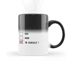 MUG Magique qui change de couleur sensible à la chaleur - Thermosensible - en céramique au motif Bonne Humeur