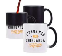 Mug Magique Tasse Magique Mon Chihuahua ne veut pas | Mug qui change couleur avec la chaleur | Idée Cadeau Propriétaire Chien Humour Drôle Marrant Original Anniversaire