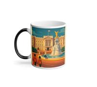 Mug Magique Thermo Réactif 325 ml Buckingham Palace Londres gardes royaux art rétro - Tasse à Café Révélation au Chaud