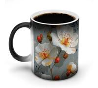 Mug magique thermosensible en céramique 35 cl, motif nature, couleurs changeantes, idéal pour le café et le thé. Cadeau original et amusant pour hommes et femmes, parfait pour Halloween ou Noël.