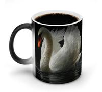 Mug magique thermosensible en céramique 35 cl, motif peinture à l'huile ébène et ivoire, idéal pour le café et le thé. Cadeau original et amusant pour hommes et femmes, parfait pour Halloween ou Noël