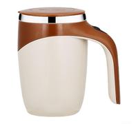 Mug magnétique avec un seul bouton, capacité de 380 ml, intérieur en acier inoxydable 304, portable et adapté pour le café ou d'autres boissons (couleur café à piles)