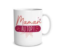 SLA Paris – Mug céramique Maman au top 9,5 cm Blanc