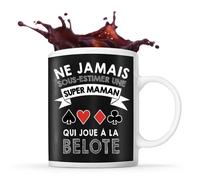 Mug - Maman - Belote - Céramique - Imprimé - 325 Ml