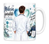 Mug Médecin Généraliste - L'Humain au Cœur des Soins - Céramique 330 ml