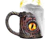 Mug médiéval Dragon 450 ml en acier inoxydable double couche avec poignée antidérapante