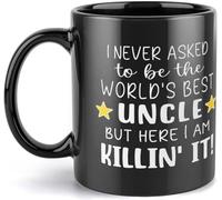 Mug « Meilleur oncle du monde » : Je n’aurais jamais imaginé être le meilleur oncle du monde. Mug à café original en céramique imprimée recto verso, 325 ml (11 oz), idéal comme cadeau pour maman, papa