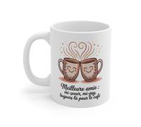 Mug Meilleure Amie - Mi-Sœur - Illustration Amicale et Poétique - Cadeau Touchant pour Copine