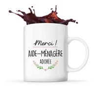 Mug Merci Aide-Ménagère Adorée Tasse Idée Cadeau Collègue Travail Retraite