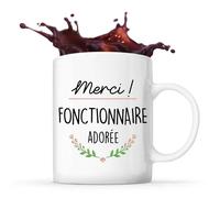 Mug Merci Fonctionnaire Adorée Tasse Idée Cadeau Collègue Travail Retraite