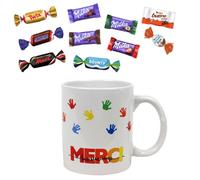 Mug ""Merci"" garni de 20 chocolats Milka, Kinder & Célébrations | Idée cadeau original remerciements