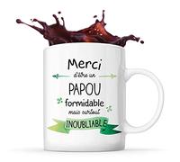 Mug Merci Papou Inoubliable Homme | Tasse Idée Cadeau Anniversaire Noël Fête des Pères