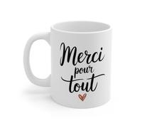 Mug Merci - Tasse, Idée Cadeau Touchante pour Dire Merci, Coeur, Amour