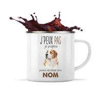 Mug Métal Émaillé Berger d'Asie Centrale : Passer du temps | Tasse de Camping 300 ml Recto Verso Passe au Lave-Vaisselle | Randonnée Bivouac Bureau | Cadeau Propriétaire Chien Homme Femme Anniversaire