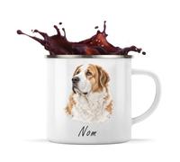 Mug Métal Émaillé Berger d'Asie Centrale : Portrait | Tasse de Camping 300 ml Recto Verso Passe au Lave-Vaisselle | Randonnée Bivouac Bureau | Cadeau Propriétaire Chien Homme Femme Anniversaire