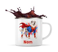 Mug Métal Émaillé Berger d'Asie Centrale : Super-héros | Tasse de Camping 300 ml Recto Verso Passe au Lave-Vaisselle | Randonnée Bivouac Bureau | Cadeau Propriétaire Chien Homme Femme Anniversaire