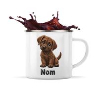 Mug Métal Émaillé Chesapeake Bay Retriever : Chibi | Tasse de Camping 300 ml Recto Verso Passe au Lave-Vaisselle | Randonnée Bivouac Bureau | Cadeau Propriétaire Chien Homme Femme Anniversaire
