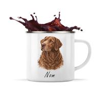 Mug Métal Émaillé Chesapeake Bay Retriever : Portrait | Tasse de Camping 300 ml Recto Verso Passe au Lave-Vaisselle | Randonnée Bivouac Bureau | Cadeau Propriétaire Chien Homme Femme Anniversaire