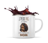 Mug Métal Émaillé Dogue du Tibet : Passer du temps | Tasse de Camping 300 ml Recto Verso Passe au Lave-Vaisselle | Randonnée Bivouac Bureau | Cadeau Propriétaire Chien Homme Femme Anniversaire