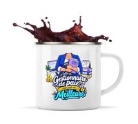 Mug Métal Émaillé Gestionnaire de Paie C'est juste la Meilleure Métier | Tasse de Camping 300 ml Recto Verso Passe au Lave-Vaisselle | Randonnée Bivouac Bureau | Cadeau Homme Femme Anniversaire