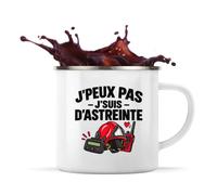 Mug Métal Émaillé Pompier Volontaire J'peux pas | Tasse de Camping 300 ml Recto Verso Passe au Lave-Vaisselle | Randonnée Bivouac Bureau | Idée Cadeau Sapeur-Pompier Sapeuse-Pompière Noël Départ