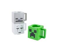 Paladone Tasse Minecraft - Lot de 3 empilables Creeper Squelette Ghast 250ml Officiellement licencié