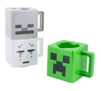Paladone Tasse Minecraft - Lot de 3 empilables Creeper Squelette Ghast 250ml Officiellement licencié