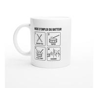 Mug Mode d'Emploi du Batteur Baguettes Taper Plus Fort Voisins | Tasse Fun Batteur - Idée Cadeau Originale