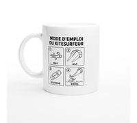 Mug Mode d'emploi du Kitesurfeur Vent Aile Planche Envol | Tasse Humour Kitesurfeur - Idée Cadeau Originale