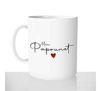 Mug Mon Papounet - Tasse Cadeau Idées Cadeaux Original - Fête des Pères - Coeur Papa Amour Prénom Personnalisable