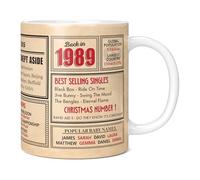 Mug Monster - Cadeau de 36e anniversaire - Tasse « Back in 1989 » en cette année, cadeau pour homme et femme, cadeau d'anniversaire pour homme, 36e anniversaire, tasse blanche de 325 ml