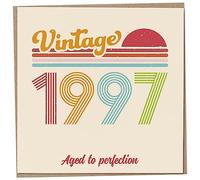 Mug Monster Carte d'anniversaire 26 ans - Vintage 1997 Aged to Perfection, carte de vœux amusante pour homme et femme, cartes d'anniversaire pour homme, carte d'anniversaire pour sœur, carte frère