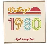 Mug Monster Carte d'anniversaire 43 ans - Vintage 1980 Aged to Perfection, carte de vœux amusante pour homme et femme, carte d'anniversaire pour homme, carte d'anniversaire pour sœur, carte pour papa