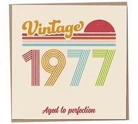 Mug Monster Carte d'anniversaire 46 ans - Vintage 1977 Aged to Perfection, carte de vœux amusante pour homme et femme, carte d'anniversaire pour homme, carte d'anniversaire pour sœur, carte pour papa