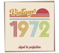 Mug Monster Carte d'anniversaire 51 ans - Vintage 1972 Aged to Perfection, carte de vœux amusante pour homme et femme, carte d'anniversaire pour homme, carte d'anniversaire pour sœur, carte pour papa