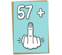 Mug Monster Carte d'anniversaire 58 ans, 57 + 1, carte d'anniversaire amusante pour femme ou homme de 58 ans,