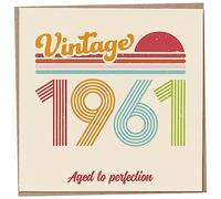 Mug Monster Carte d'anniversaire 62 ans - Vintage 1961 Aged to Perfection, carte de vœux amusante pour homme et femme, carte d'anniversaire pour homme, carte d'anniversaire pour sœur, carte pour papa