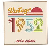 Mug Monster Carte d'anniversaire 71 ans - Vintage 1952 Aged to Perfection, carte de vœux amusante pour homme et femme, cartes d'anniversaire pour homme, carte d'anniversaire pour sœur, carte pour papa