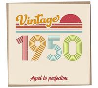 Mug Monster Carte d'anniversaire 73 ans - Vintage 1950 Aged to Perfection, carte de vœux amusante pour homme et femme, cartes d'anniversaire pour homme, carte d'anniversaire pour sœur, carte pour papa