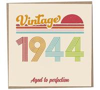 Mug Monster Carte d'anniversaire 79 ans - Vintage 1944 Aged to Perfection, carte de vœux amusante pour homme et femme, cartes d'anniversaire pour homme, carte d'anniversaire pour sœur, carte de