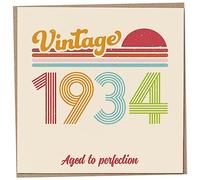 Mug Monster Carte d'anniversaire 89 ans - Vintage 1934 Aged to Perfection, carte de vœux amusante pour homme et femme, cartes d'anniversaire pour homme, carte d'anniversaire pour sœur, carte de