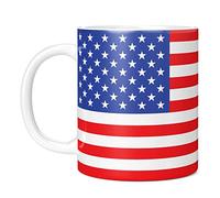 Mug Monster - Drapeau des États-Unis d'Amérique, étoiles et rayures américaines - Tasse à café en céramique, cadeau pour homme ou femme, extra large et grande tasse disponible, tasse blanche de 590 ml
