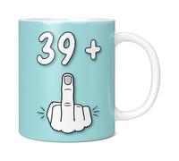 Mug Monster,I Am 39 + Middle Finger, idée cadeau amusante pour 40e anniversaire, tasse fantaisie - Tasse à café en céramique, grande tasse géante disponible, tasse blanche de 325 ml