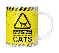 Mug Monster Mug humoristique avec inscription « Warning May Start Talking About Cats » Tasse à café en céramique Cadeau pour homme ou femme Tasse extra large et géante disponible Tasse