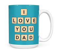 Mug Monster Mug « I Love You Dad » sur le thème du jeu de mots pour la fête des pères ou un anniversaire - Tasse à café en céramique, cadeau pour homme ou femme, tasse extra large et géante