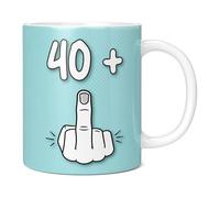 Mug Monster,Tasse d'anniversaire 41 ans avec inscription « I am 40 + 1, cadeau pour 41 ans », tasse extra large et géante disponible, tasse blanche de 325 ml