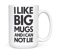 Mug Monster Tasse géante « I Like Big Mugs and I Cannot Lie », tasse à thé extra large - Tasse à café en céramique, cadeau pour homme ou femme, tasse extra large et géante disponible, tasse blanche